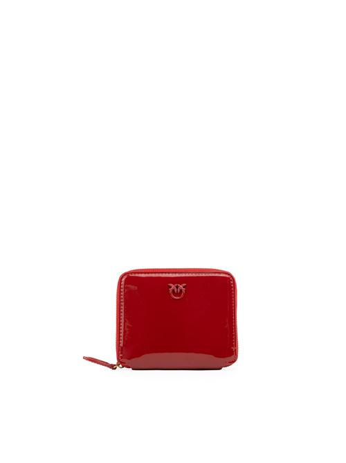 Portafoglio quadrato Taylor zip around in pvc lucido Rosso PINKO | 100249 A1UPR30B